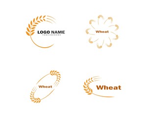 Naklejka premium Agriculture wheat Logo Template vector icon design 