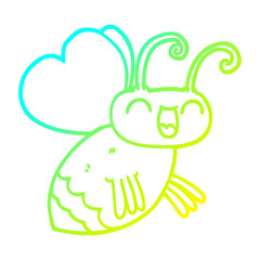 cold gradient line drawing cartoon bug