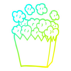 cold gradient line drawing cartoon popcorn