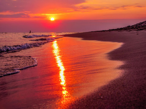 Amazing sunset in Ugento, Italy