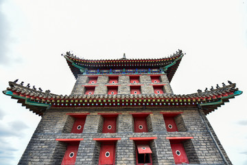 Fototapeta premium The part of ancient architecture in Shanhaiguan, the Great Wall, China