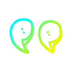 cold gradient line drawing cartoon quotation marks