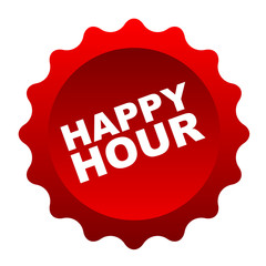 red vector banner happy hour