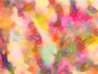 Abstract art texture with mixed brush strokes on canvas. Creative bright artistic background. Digital oil painting imitation pattern.