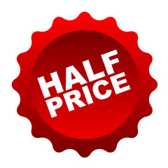 red vector banner half price