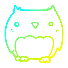 cold gradient line drawing cute cartoon owl