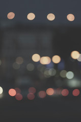 Defocused street lights at night abstract