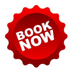 red vector banner book now