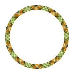 Naklejka premium Circle borders and frames vector. Round border pattern geometric vintage frame design. Scottish tartan plaid fabric texture. Template for gift card, collage, scrapbook or photo album and portrait..