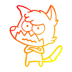 warm gradient line drawing cartoon annoyed fox