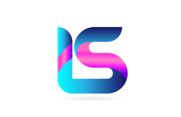 pink blue alphabet letter IS I S combination logo icon design