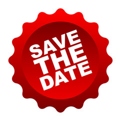 red vector banner save the date