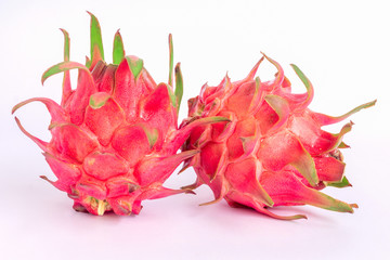 dragon fruit or pitaya on white background, isolated