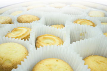 butter cookies isolated on white background