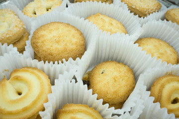 butter cookies isolated on white background