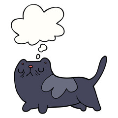 cartoon cat and thought bubble