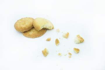 butter cookies isolated on white background