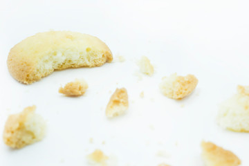 butter cookies isolated on white background