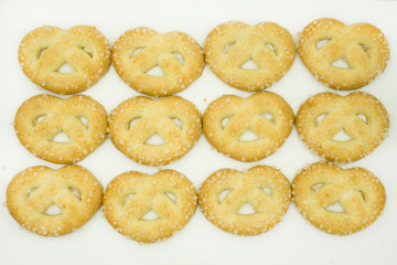 Fototapeta na wymiar butter cookies isolated on white background