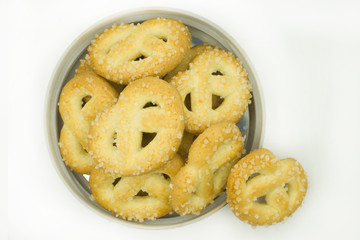 butter cookies isolated on white background