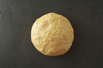Pastry dought cooking process for baking bread, italian pizza, pasta or other pastry. Flat lay.