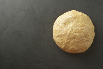 Pastry dought cooking process for baking bread, italian pizza, pasta or other pastry. Flat lay.