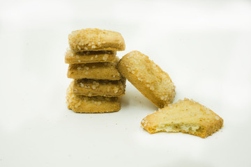 butter cookies isolated on white background