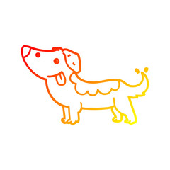 warm gradient line drawing cartoon dog