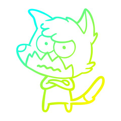 cold gradient line drawing cartoon annoyed fox