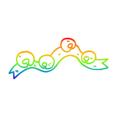 Naklejka premium rainbow gradient line drawing cartoon xmas bells