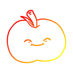 warm gradient line drawing cartoon apple