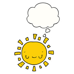 cartoon sun and thought bubble