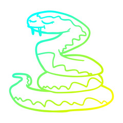 cold gradient line drawing cartoon snake