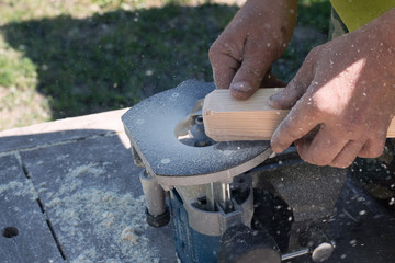 wood processing on a milling machine, handicraft wood processing using electric tools,