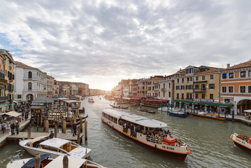 View from Rialto bridge on Grand canal