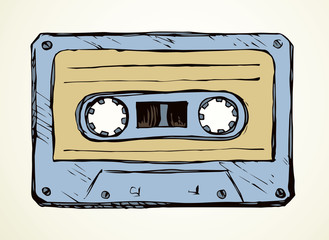 Obraz premium Cassette. Vector drawing