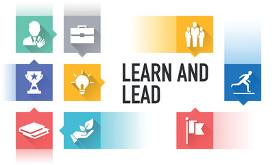 LEARN AND LEAD ICON CONCEPT