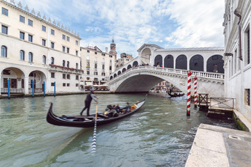 view on Rialto bridge in Venice. Italy.
