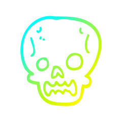 Obraz premium cold gradient line drawing cartoon halloween skull