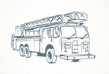 Fire truck. Vector drawing