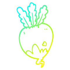 cold gradient line drawing cartoon beet root