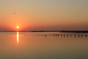 sunset on the lake