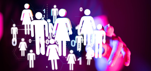 group of people talking in social network.