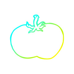 cold gradient line drawing cartoon tomato