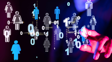 group of people talking in social network.