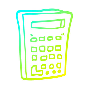 recommend clip art: cold gradient line drawing cartoon calculator
