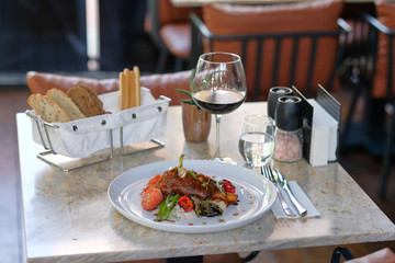 Specially crafted lamb shank, Tomato, Beaver and Red Wine