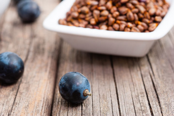 pile of grape seeds on porselain dish