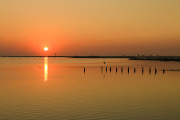 sunset on the lake