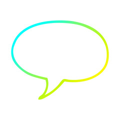 cold gradient line drawing cartoon speech bubble